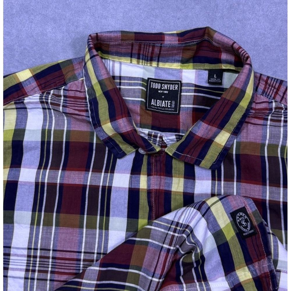 Todd Snyder Albiate Shirt Mens L Linen Blend Plaid Dadcore Normcore Luxury